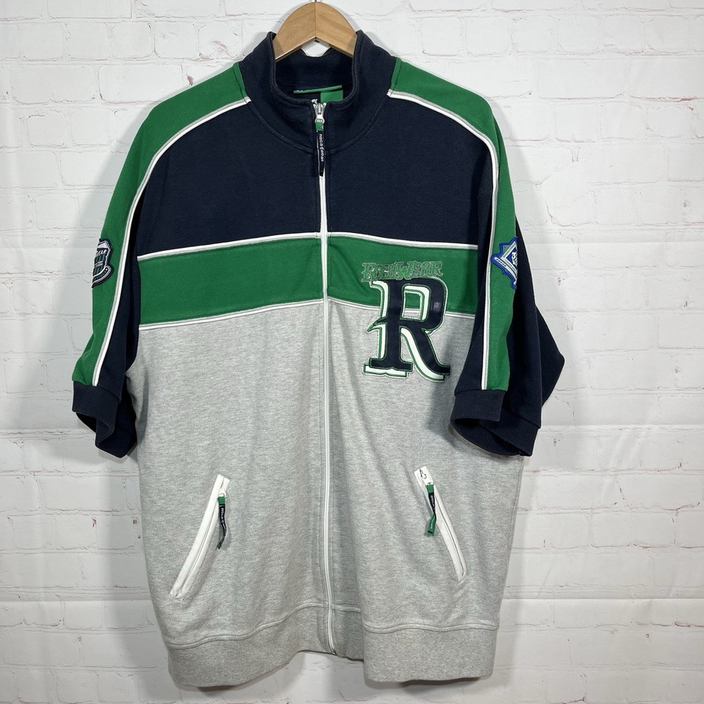 Vintage RocaWear Full Zip Sweatshirt Mens Size XL Gray Embroidered Logo Pockets