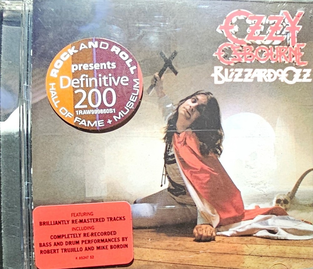 Ozzy Osbourne Blizzard of Ozz CD Hall of Fame Museum Hype Sticker Timeless CD