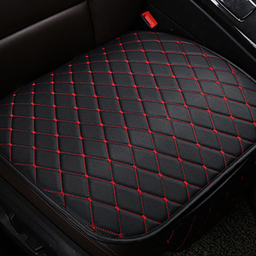 Car Accessories Front Seat Cushion Pad Mat Cover Protector PU Leather Black&Red