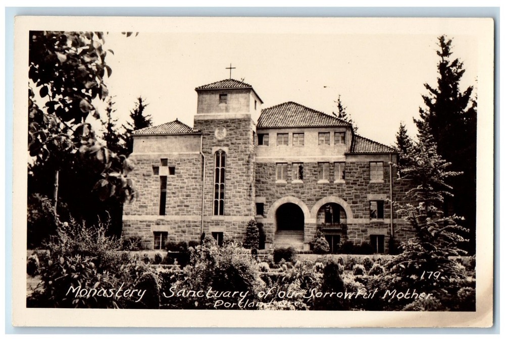 Monastery Sanctuary Of Our Sorrowful Mother Portland OR RPPC Photo Postcard