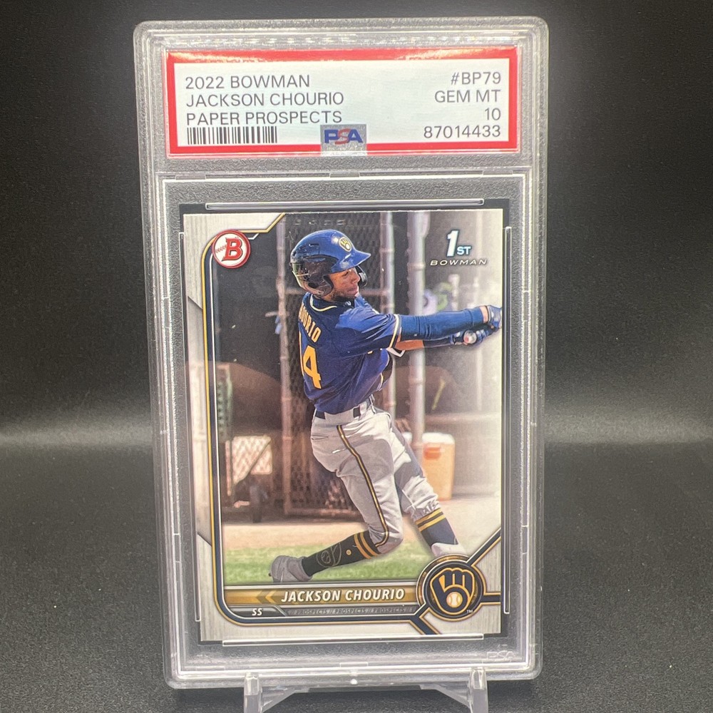 2022 Bowman 1st Paper Prospects Jackson Chourio PSA 10 GEM MINT Rookie Brewers