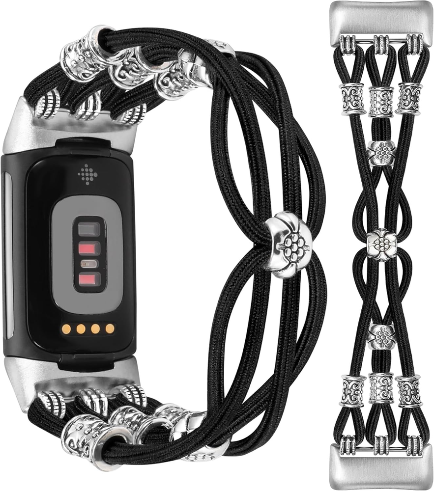 Beaded Bracelet Band Compatible with Fitbit Charge 6 Bands/Fitbit Charge 5 Bands