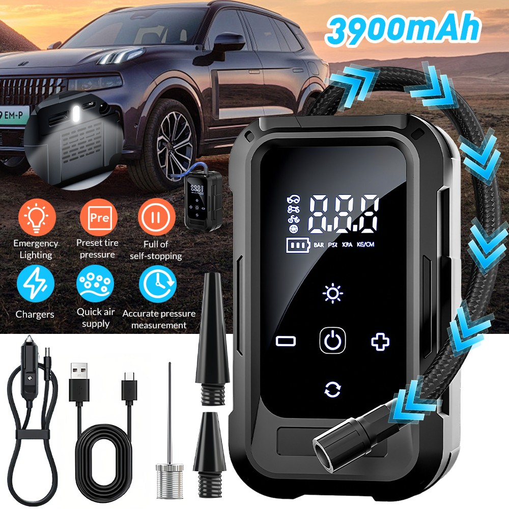 Air Compressor Digital Display Portable Tire Inflator Auto ShutOff Pump ST-9905A
