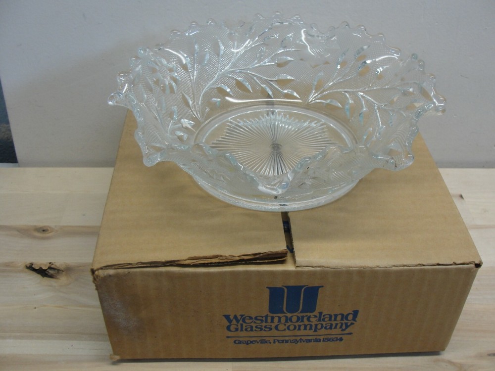 Vintage NOS Westmoreland Large Clear Glass Bowl
