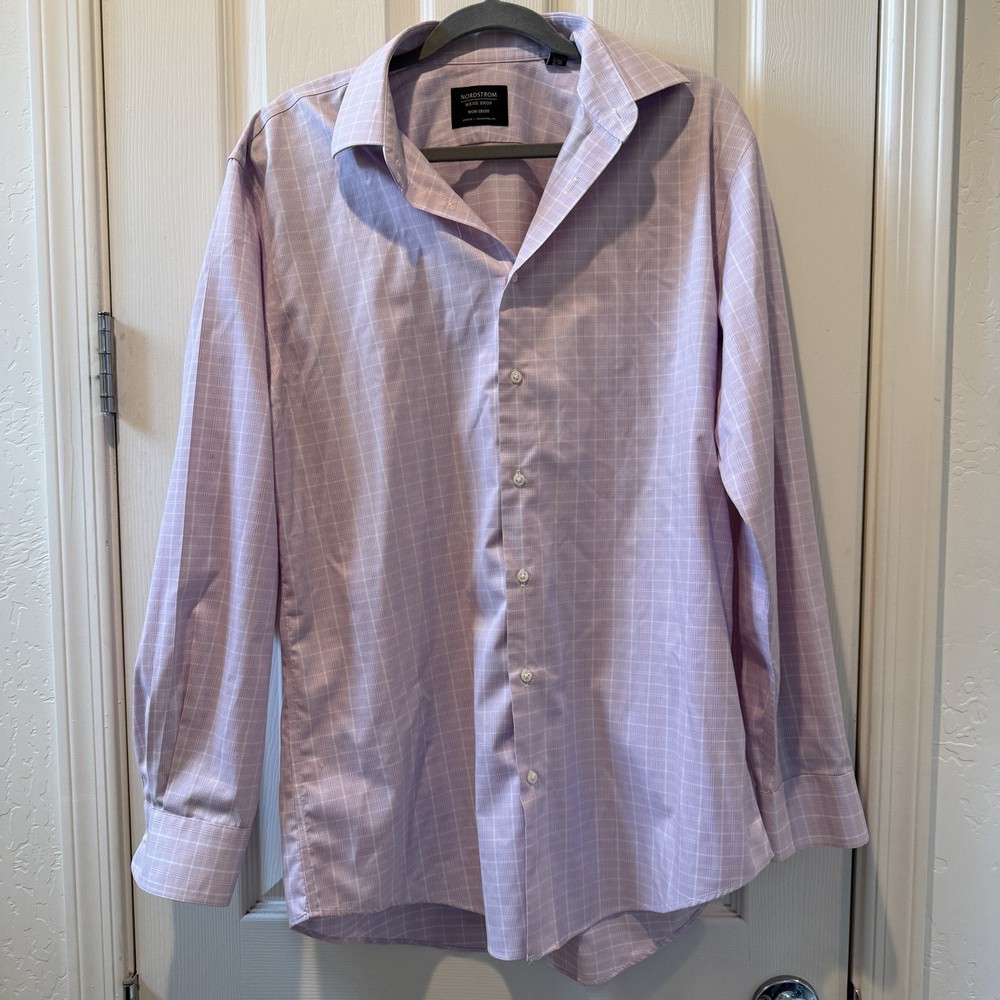 Nordstrom Men’s Shop Non-Iron Button Down Traditional Fit Shirt Size 16 34/35
