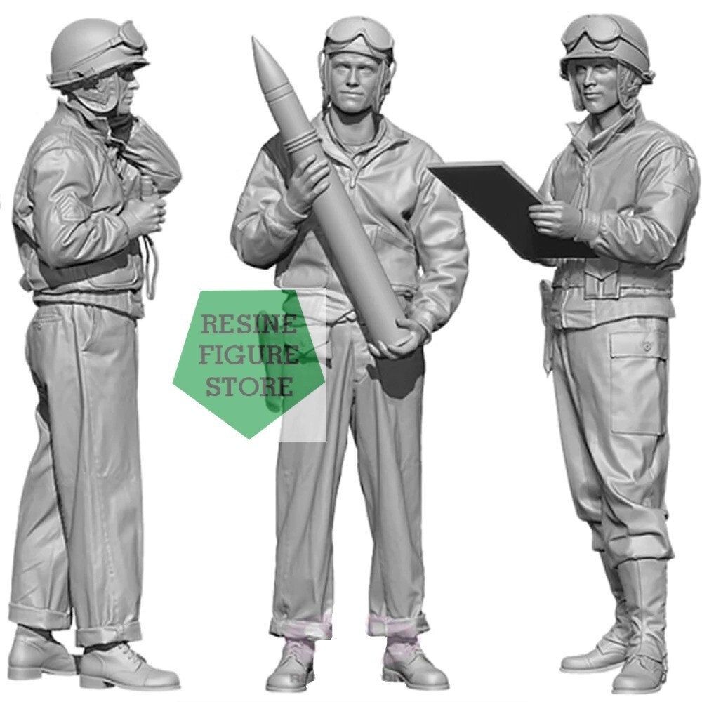 1/35 US M10 Tank Crew WWII, Resin Model figure 3 soldiers,Military theme Unpaint