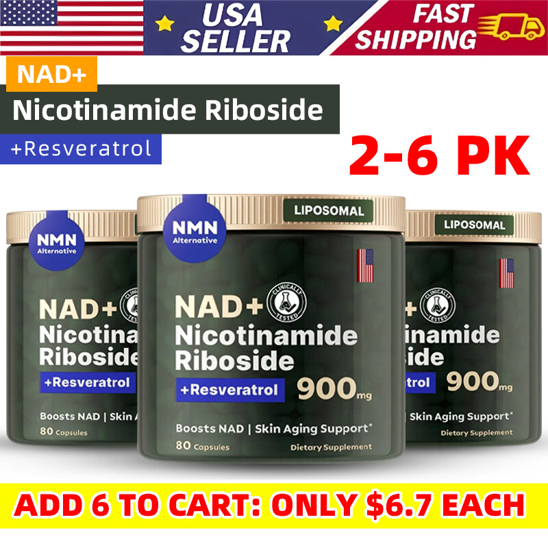 900mg NAD+ Supplement Energy Focus Anti Aging Nicotinamide Riboside Resveratrol