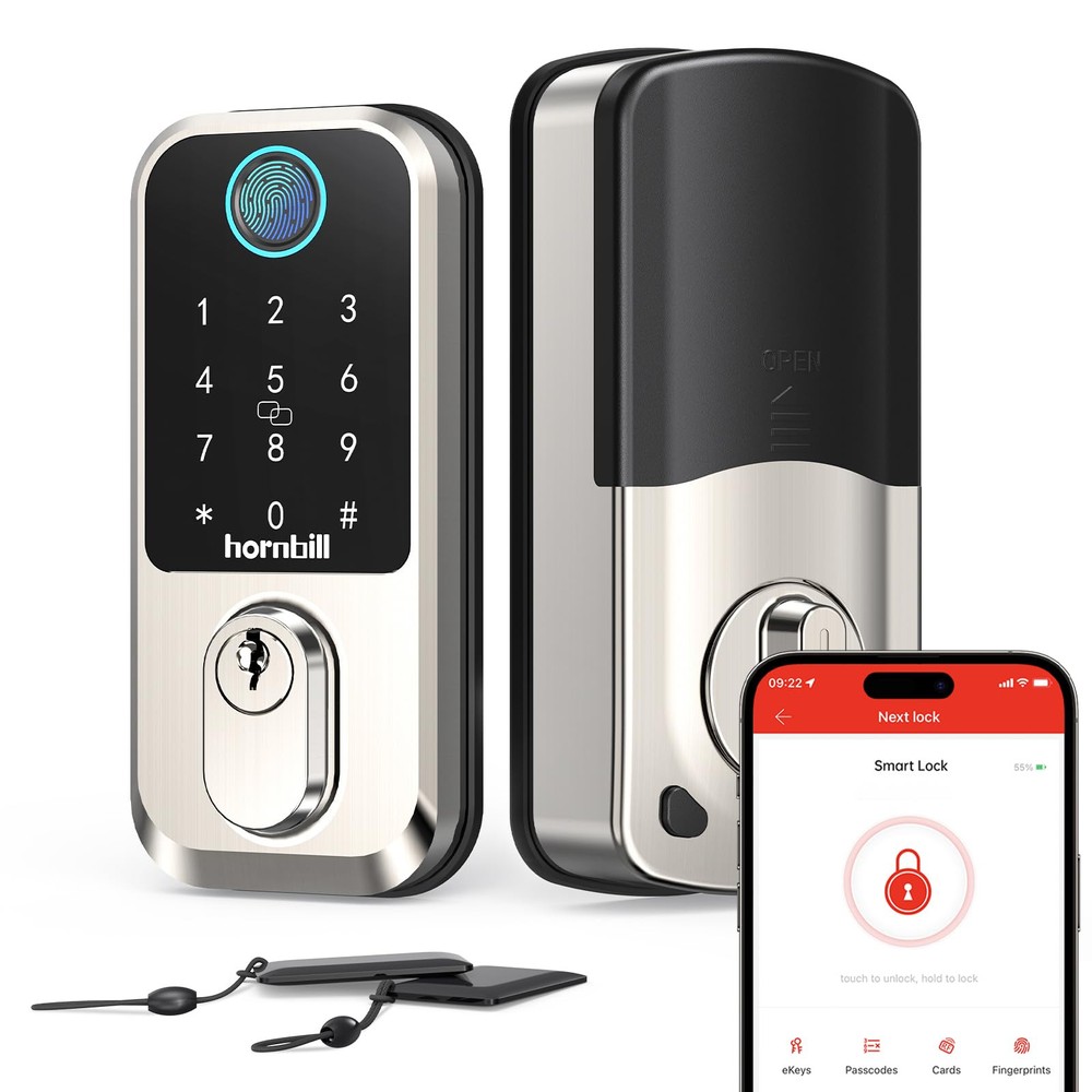 Smart Wi-Fi Deadbolt Lock - 9-in-1 Keyless Entry for Front Door with Alexa & Auto-Lock