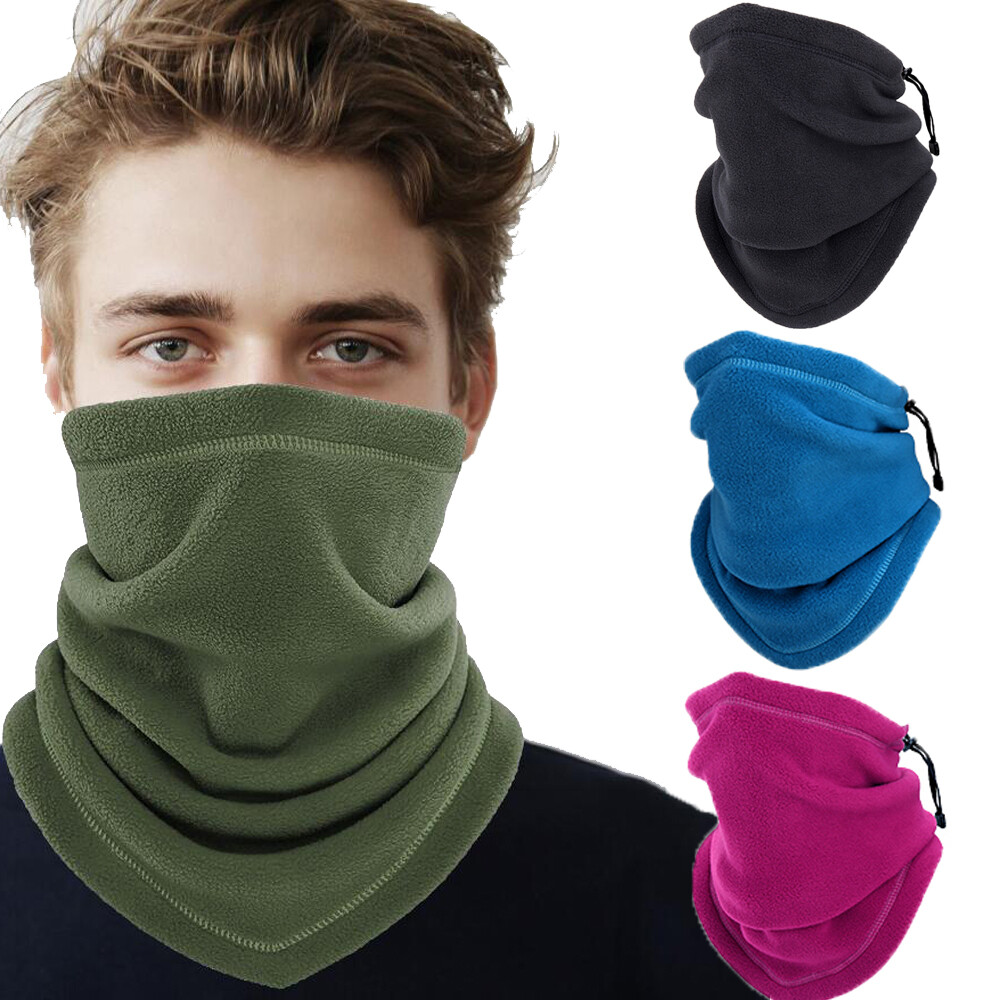 Neck Warmer Fleece Windproof Neck Gaiter Snood for Men Women Tube Scarf Headwear