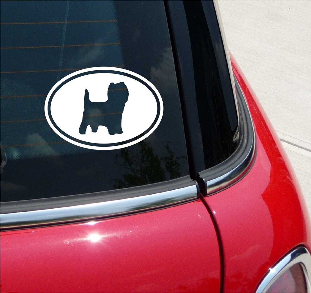 Euro Cairn Terrier Terrier Graphic Decal Sticker Car Oval NOT Two Colors