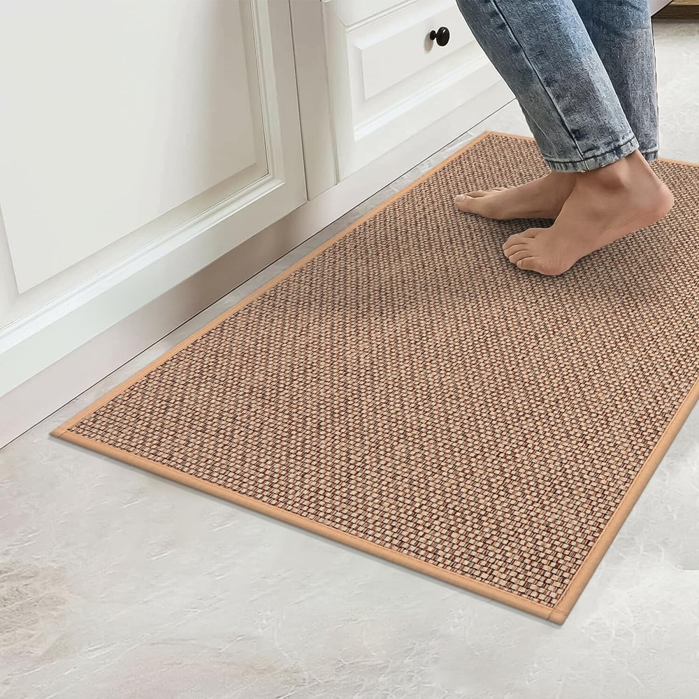 Non-Slip Washable Farmhouse Kitchen Mat 20x32 Absorbent Natural Rug for Floors