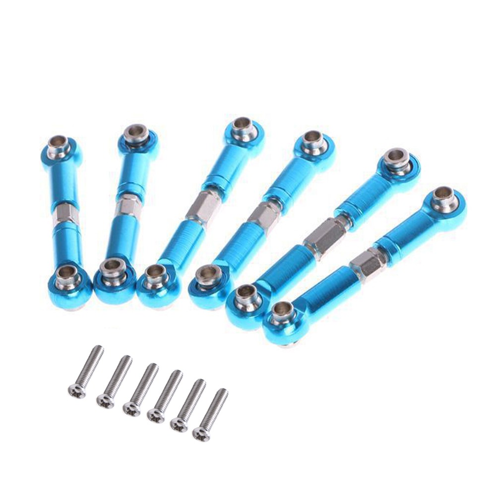 6-Pack Front Rear Aluminum Linkages Pull Rod for WLtoys A959 A979 K929 1/18 RC Drifts