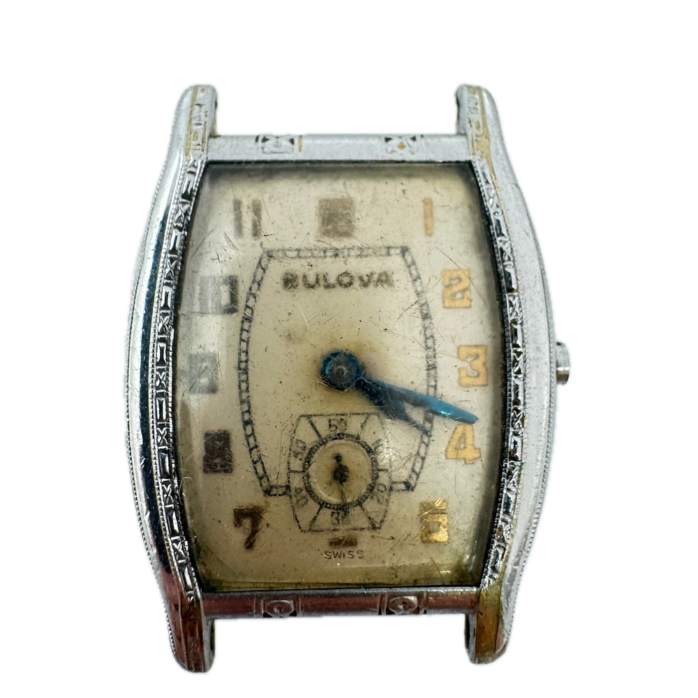 Vintage Bulova Art Deco 15 Jewel Swiss Chrome Men's Mechanical Watch 10AN