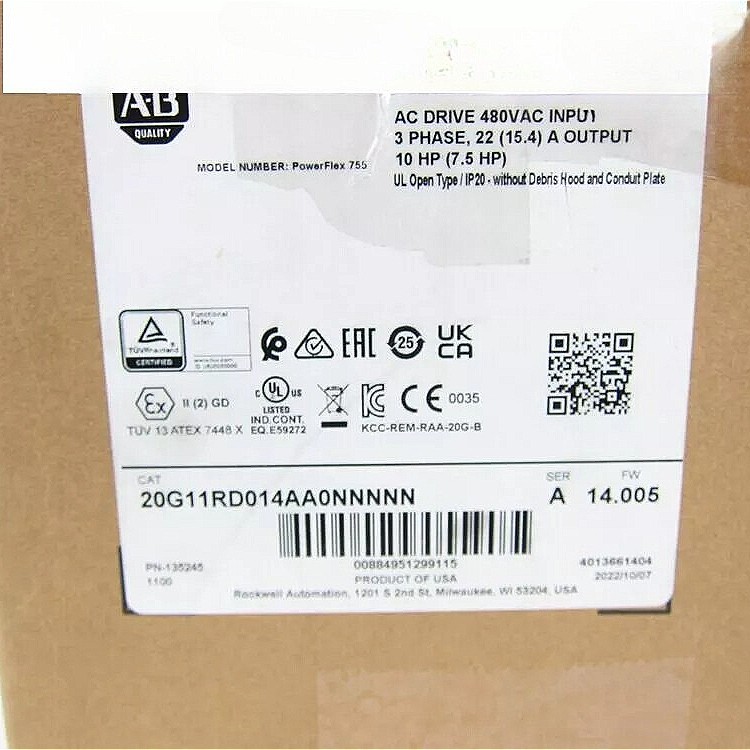 New Allen Bradley 20G11RD014AA0NNNNN Powerflex 755 AC Drive 20G11RD014AA0NNNNN
