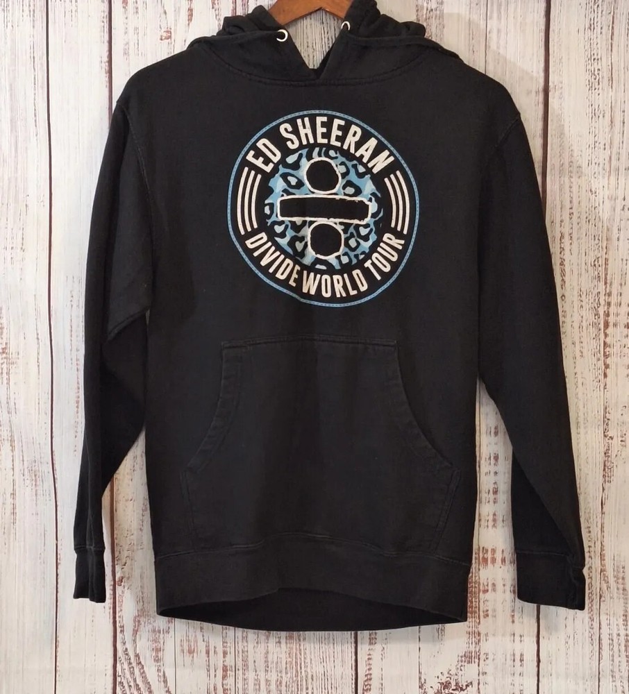 Men’s Black Ed Sheeran Divide World Tour Concert Sweatshirt Hoodie Size Small
