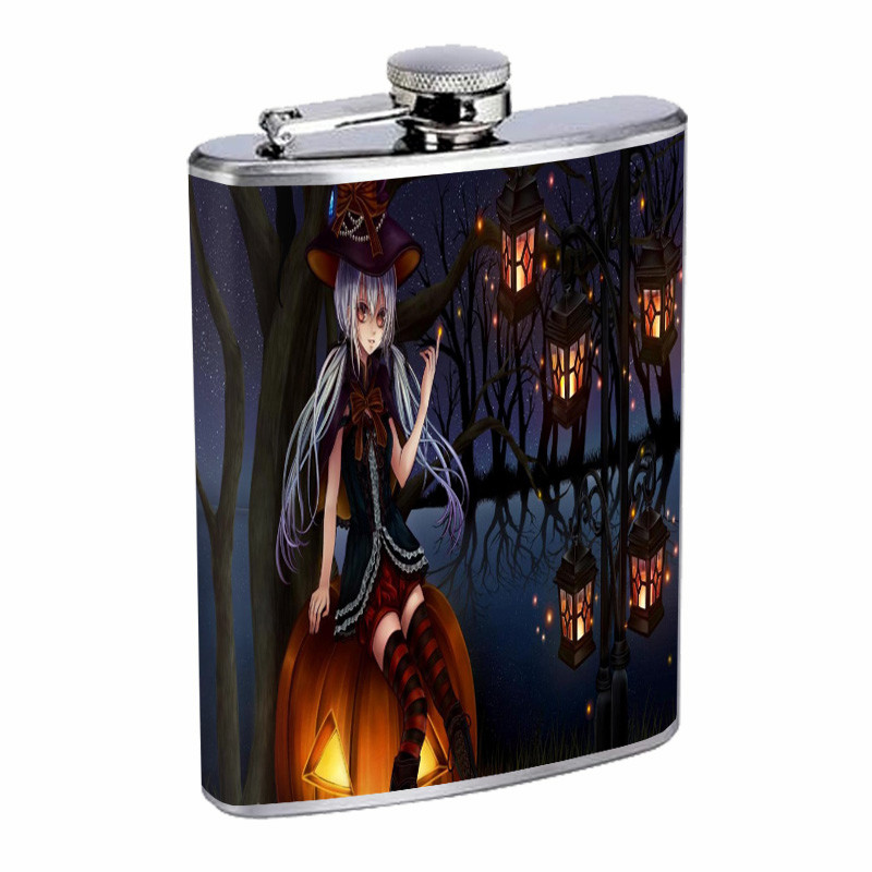 Hot Anime Witches D5 Flask 8oz Stainless Steel Hip Drinking Whiskey