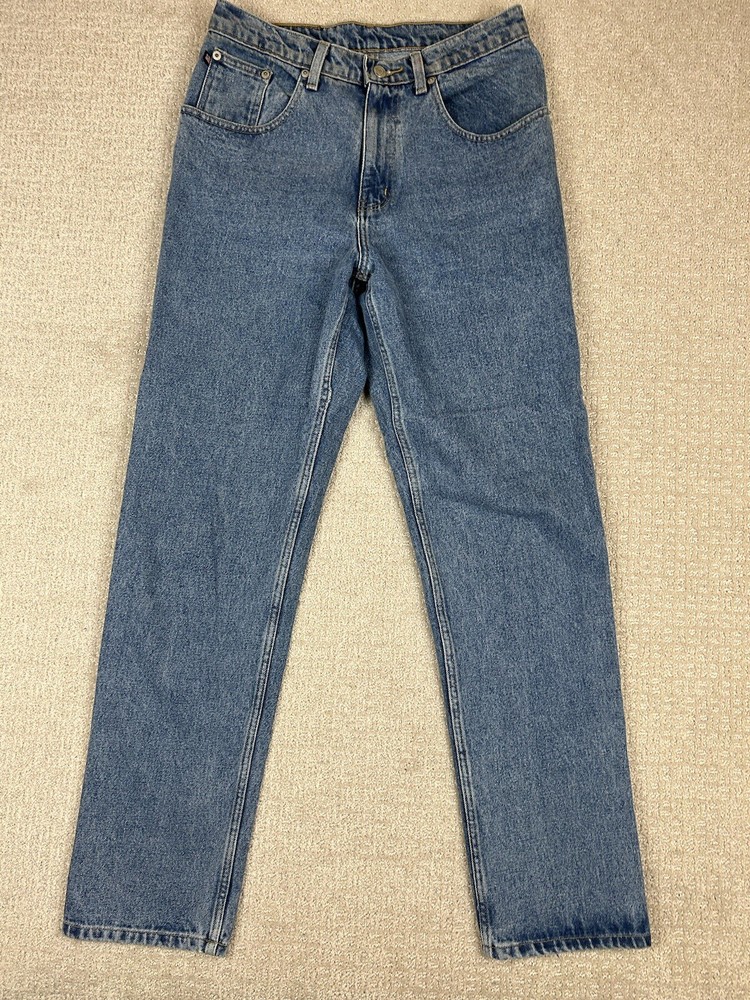 Vintage Polo Jeans Co Jeans Womens 10x31 Medium Wash Denim Straight Wide Leg Y2K