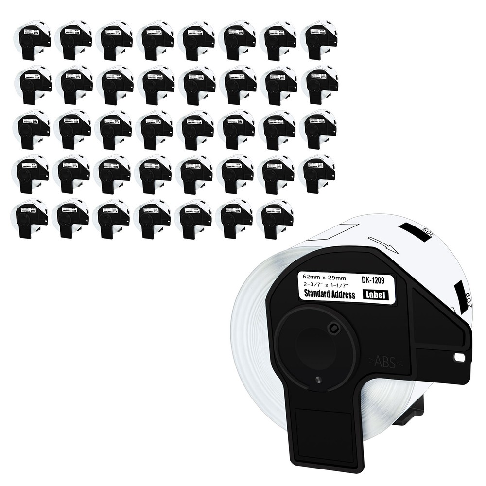 Brother QL DK-1209 Permanent Frame Address Labels 40 Rolls 1.1x2.4 Inch