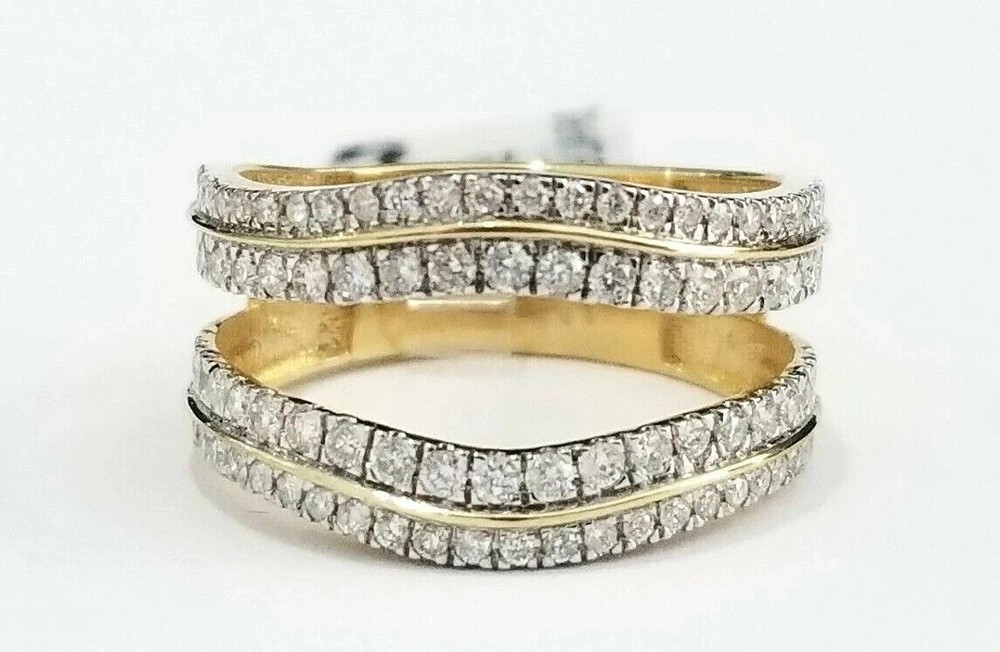 14k Yellow Gold Finish 2Ct Lab-Created Diamond Guard Wrap Enhancer Ring