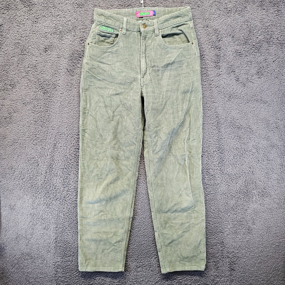 Empyre Tori Pants Women Size 4 Green Corduroy Straight Baggy Vintage