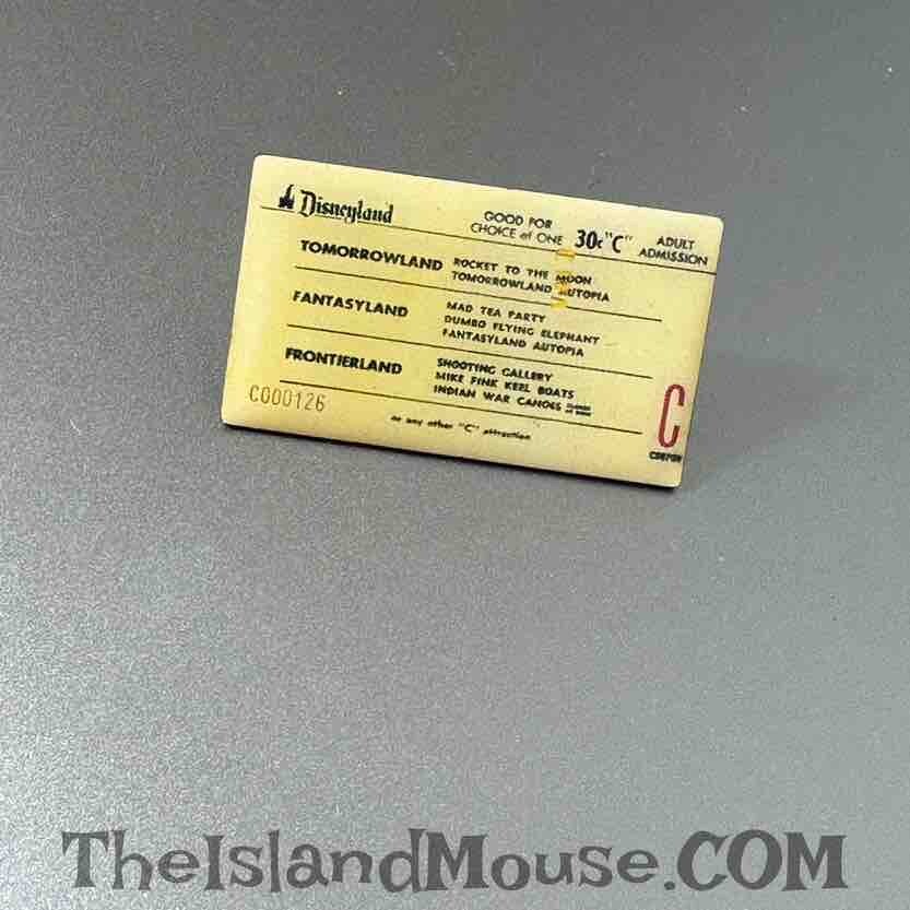 Very Rare Disney LE DLR A-E Passholder Ticket Book C Ticket Pin (U1:22836)