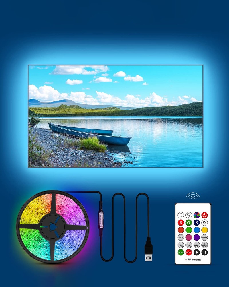 HAMLITE TV Backlight 55 inch, 11.5Ft Led Strip Lights USB Powered with Remote...
