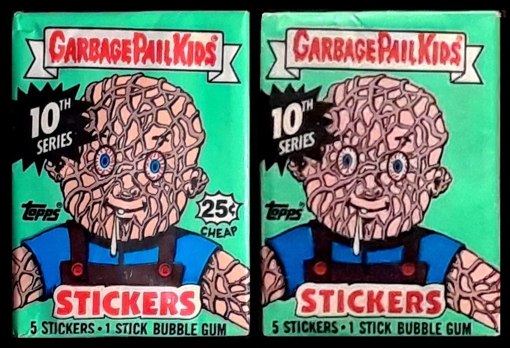 1987 Topps Garbage Pail Kids Series 10 - 2 Wax Packs with 25¢ and No Price Versions
