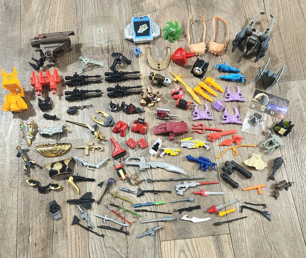 Action Figure Accessories Lot 80s 90s Weapon Mixed MMPR Starcom Robocop Starwars
