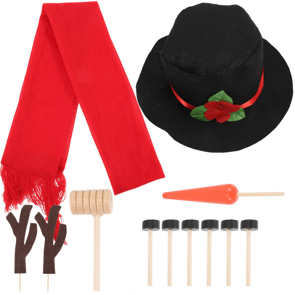 Snowman Dress up Set Christmas Snowflake Ornaments Snowmen for Kids