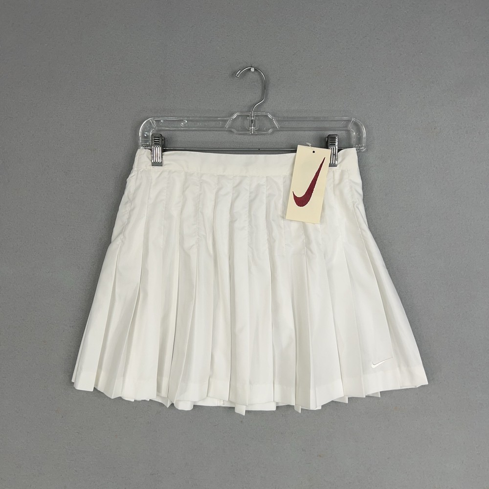 Vintage 90s Nike White Pleated Tennis Skirt Womens Medium Athletic Retro Preppy
