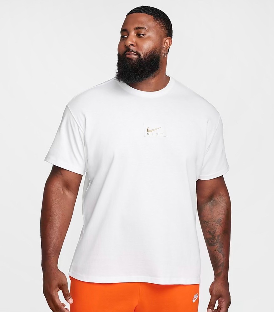 Nike Men’s White T-Shirt Gold Swoosh Patch Ultra Club Size Medium MSRP  $44.99
