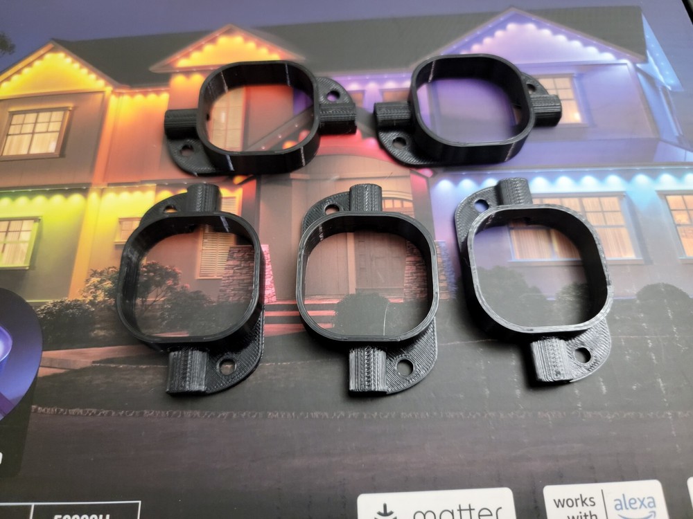 Govee Permanent Outdoor Lights Mounting Bracket for Pro Series Black 100' Foot