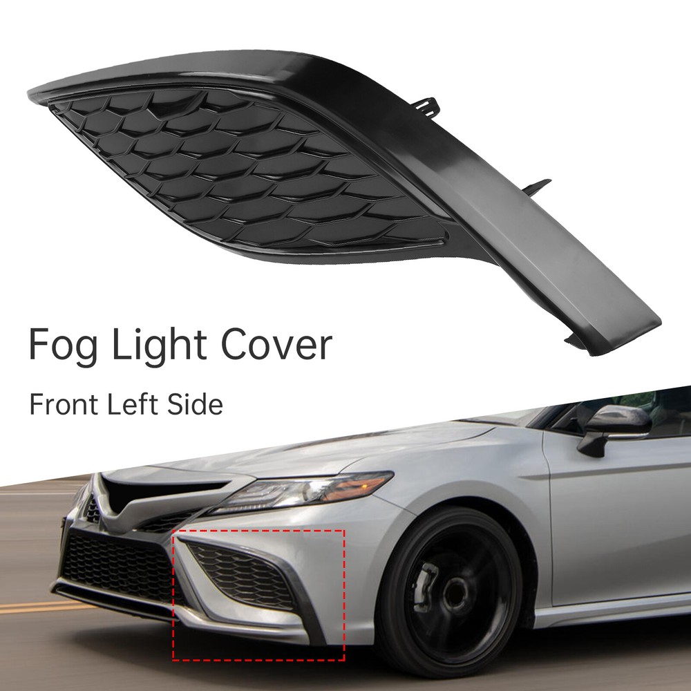 NEW FOR 21-23 TOYOTA CAMRY XSE SE BUMPER FOG COVER FRONT LEFT SIDE MATTE BLACK