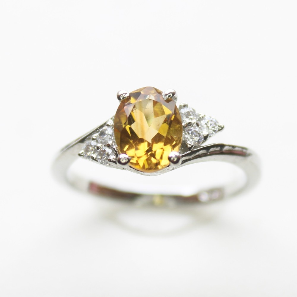 Natural Yellow Citrine Vintage Ring With 925 Sterling Silver In All Sizes