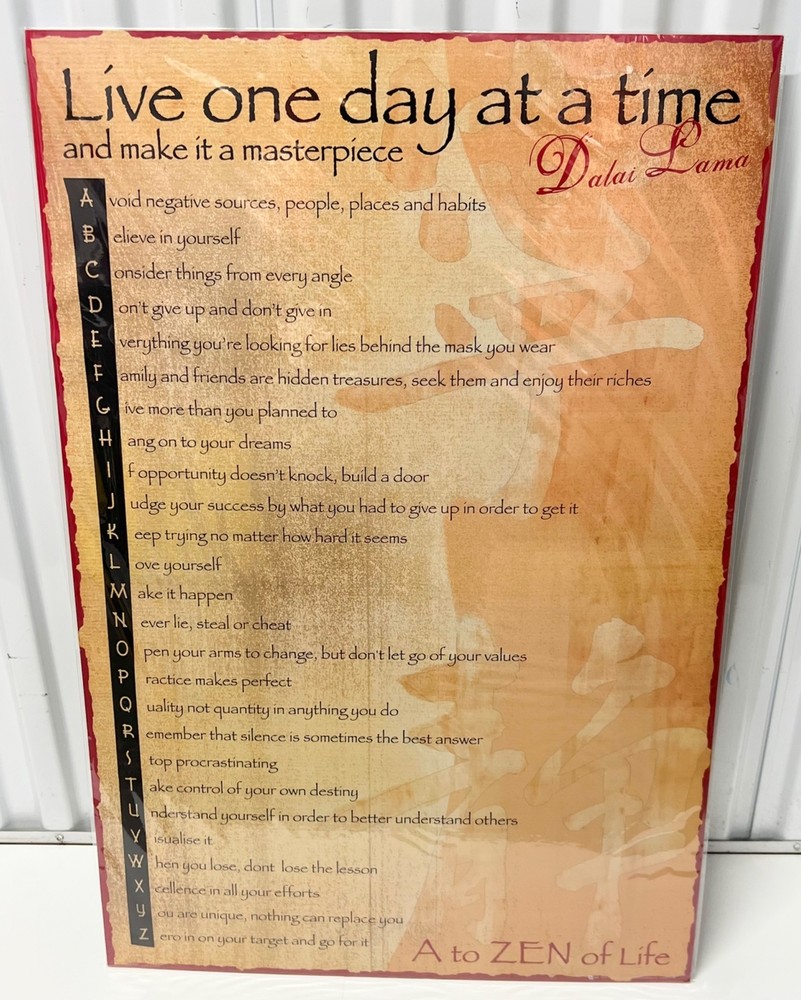 A to Zen Live One Day At A Time Dalai Lama Motivational Cool Wall Decor Art Prin