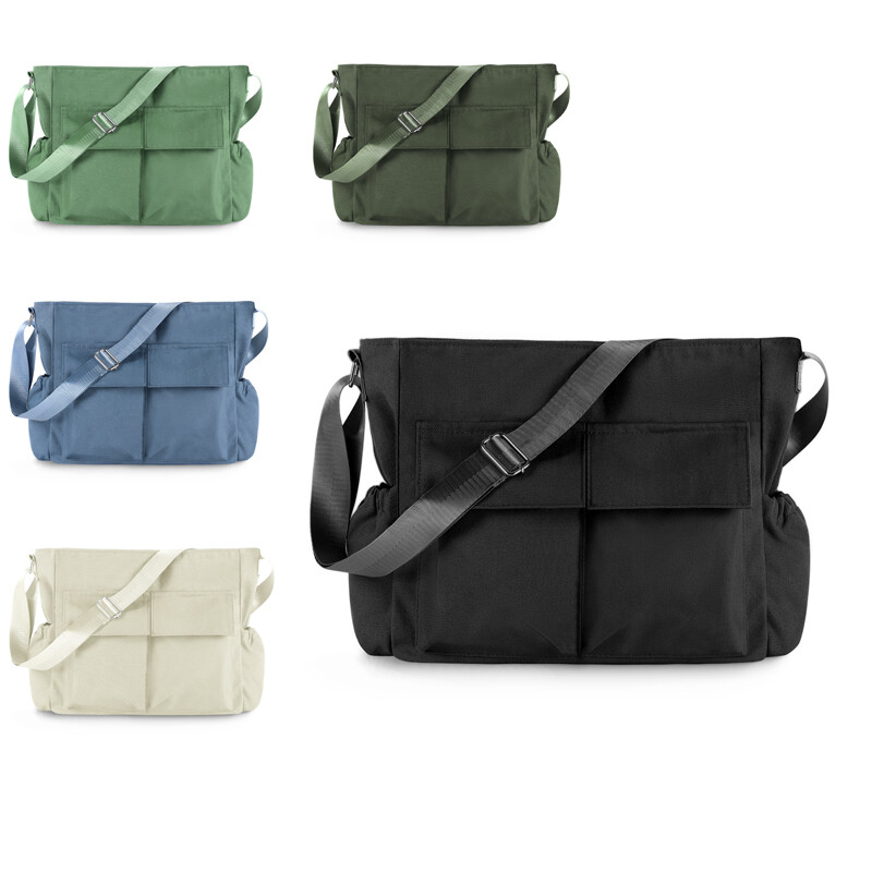 Canvas Crossbody Messenger Bag for Laptop & Essentials