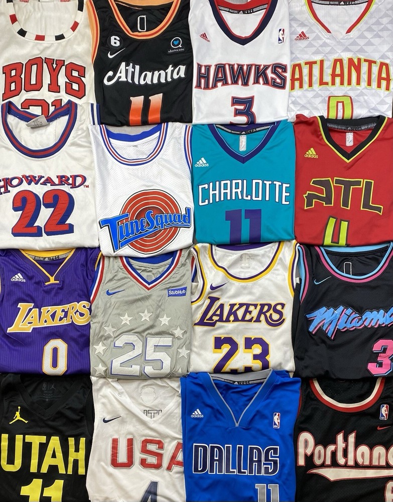 NBA Basketball Jersey Lot Of 16 Nike Adidas New Era Vintage Knicks Sixers Suns