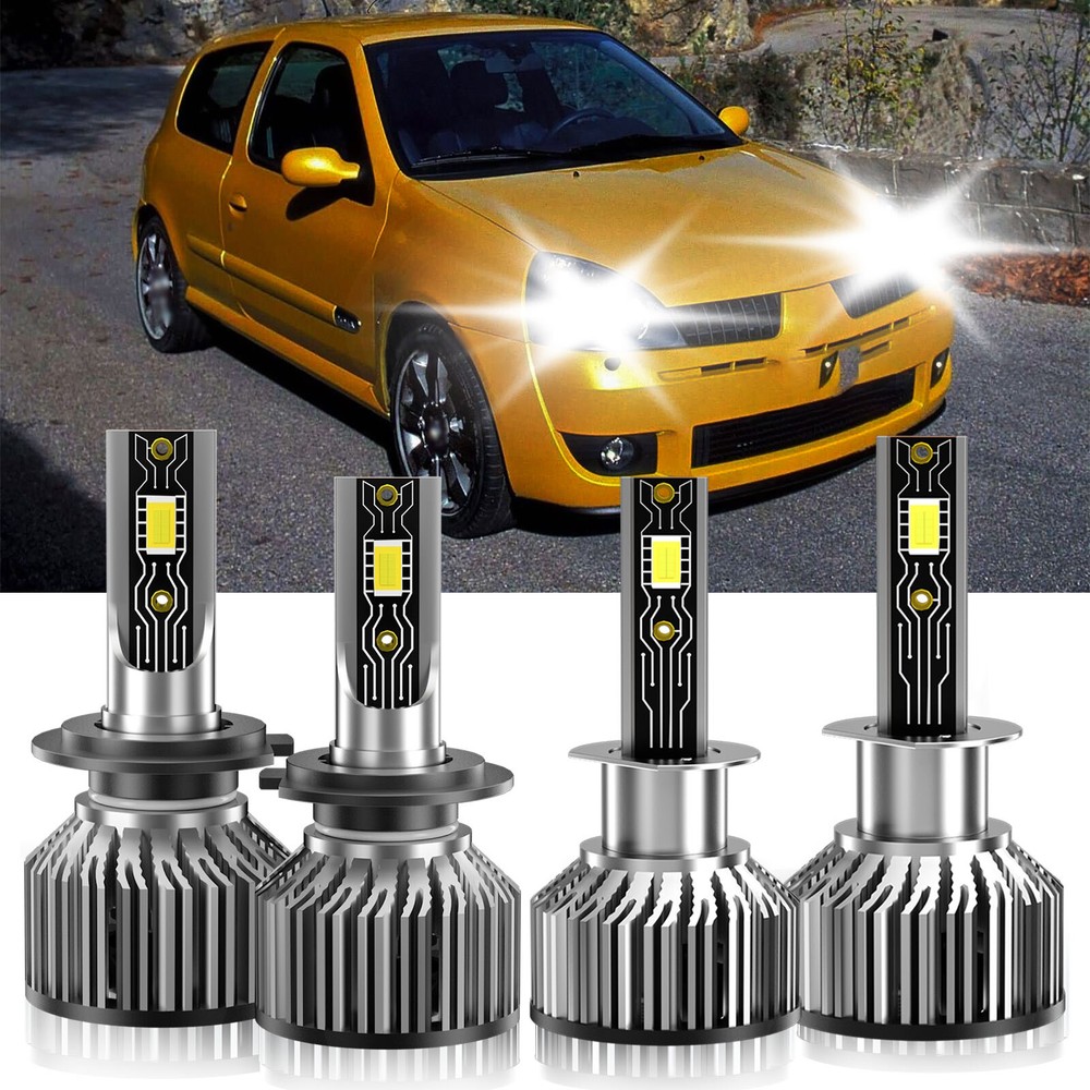 2017 Renault Clio 4x LED Headlight Bulbs High Low Beam 6500K White Upgrade