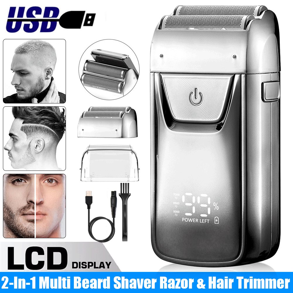 Portable Electric Shaver for Men Razor USB Rechargeable Hair Clippers 2-In-1 USA