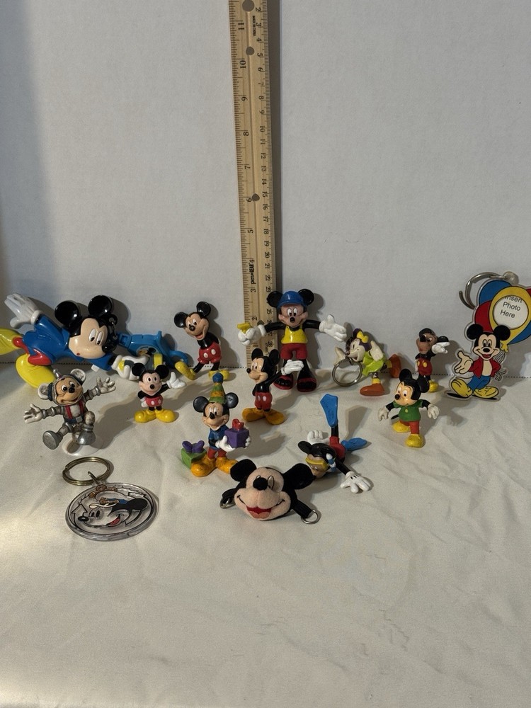 Vintage Mickey Mouse Figure Lot Disney Applause Keychains Toys Mixed Bundle 1980