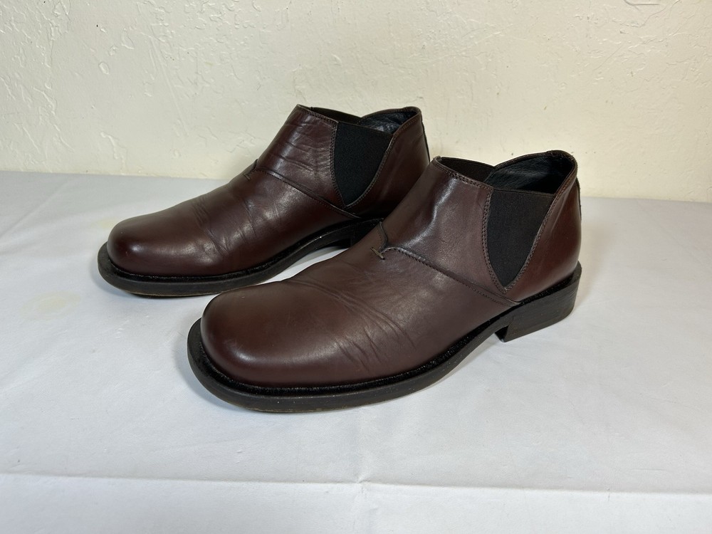 Bacco Bucci Italian Brown Leather Chelsea Ankle Dress Formal Boots Mens Size 11