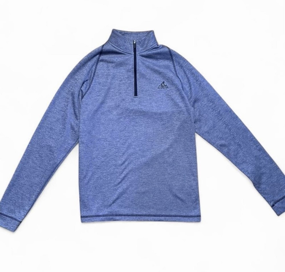 Adidas Men’s Quarter Zip Pullover Blue Athletic Training Top Size M