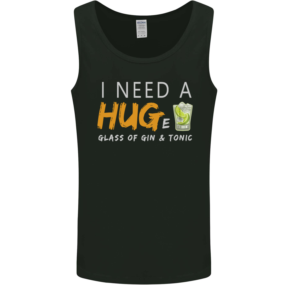I Need a Huge Glass of Gin & Tonic Funny Mens Vest Tank Top