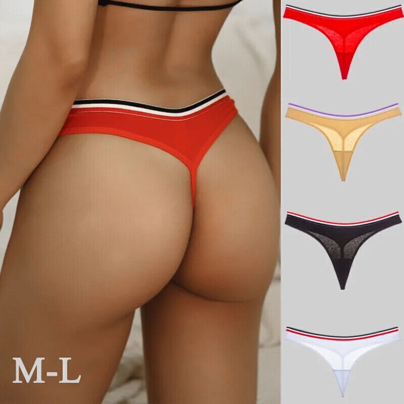 1/5 Pack Panties Lot Cotton Thongs G-string Women Underwear Bikini Briefs T-back