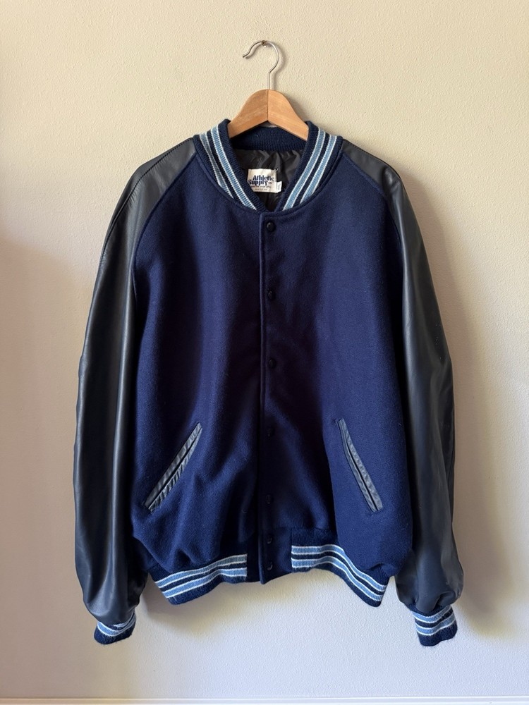 Vintage 1980s Athletic Supply Wool Varsity Jacket XXL