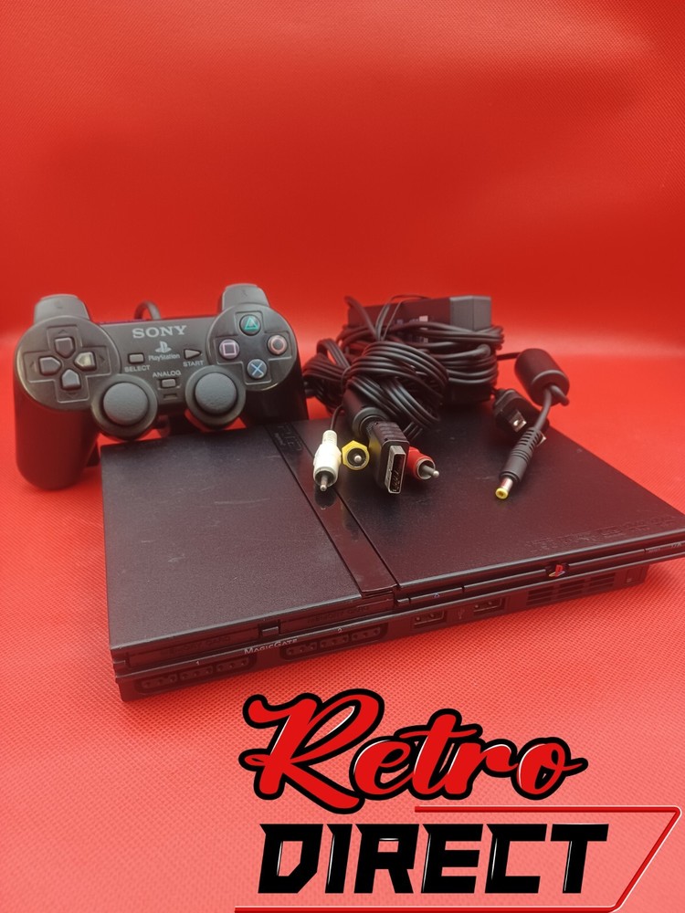 Fully Restored Sony PS2 Slim Black Console with New Capacitors, Region Free  