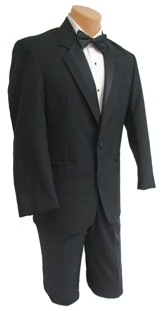 Men's Black Tuxedo Jacket Two Button with Satin Notch Lapels Clearance Sale-image