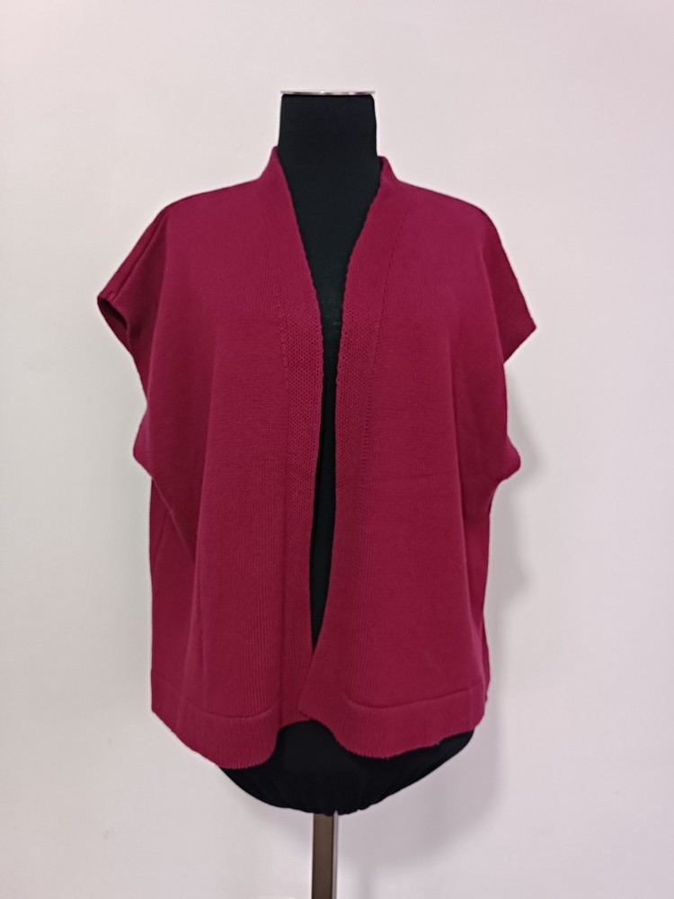 Gudrun Sjoden Berry Purple Vest Open Cardigan Size M