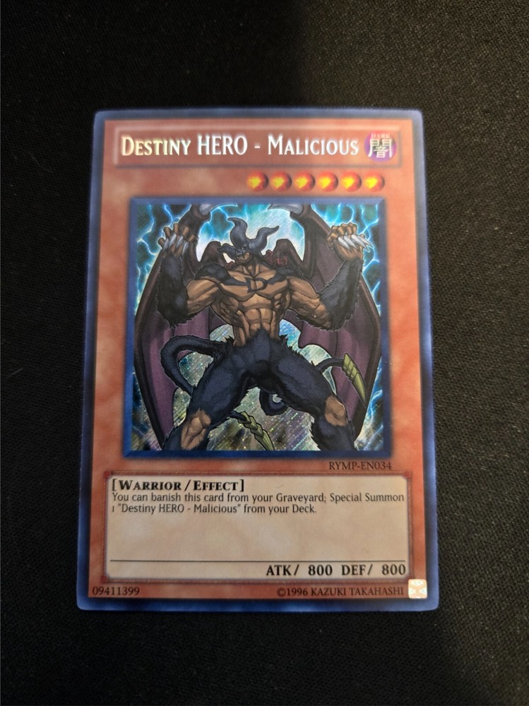 Yu-Gi-Oh Destiny HERO Malicious RYMP-EN034 NM Unlimited Secret Rare