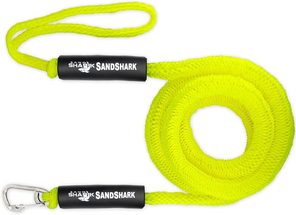 SandShark Premium Anchor Bungee Dock Line. Boat 7-14ft, Neon Green
